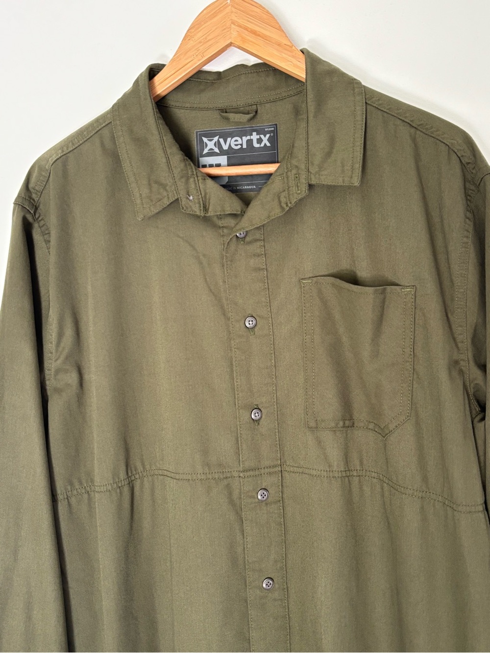 Vertx Men's Tactical Button Up Shirt Green Layered Outdoor Guardian Size XL *b70 - Picture 2 of 16